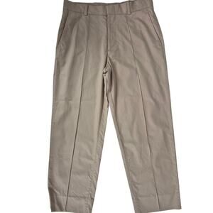 Vtg 90s Y2K COS 100% Cotton Cropped Trousers Pants Beige Sz 30R 32x27 Unisex